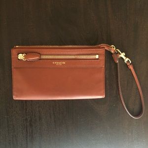 Brown Leather Coach Clutch